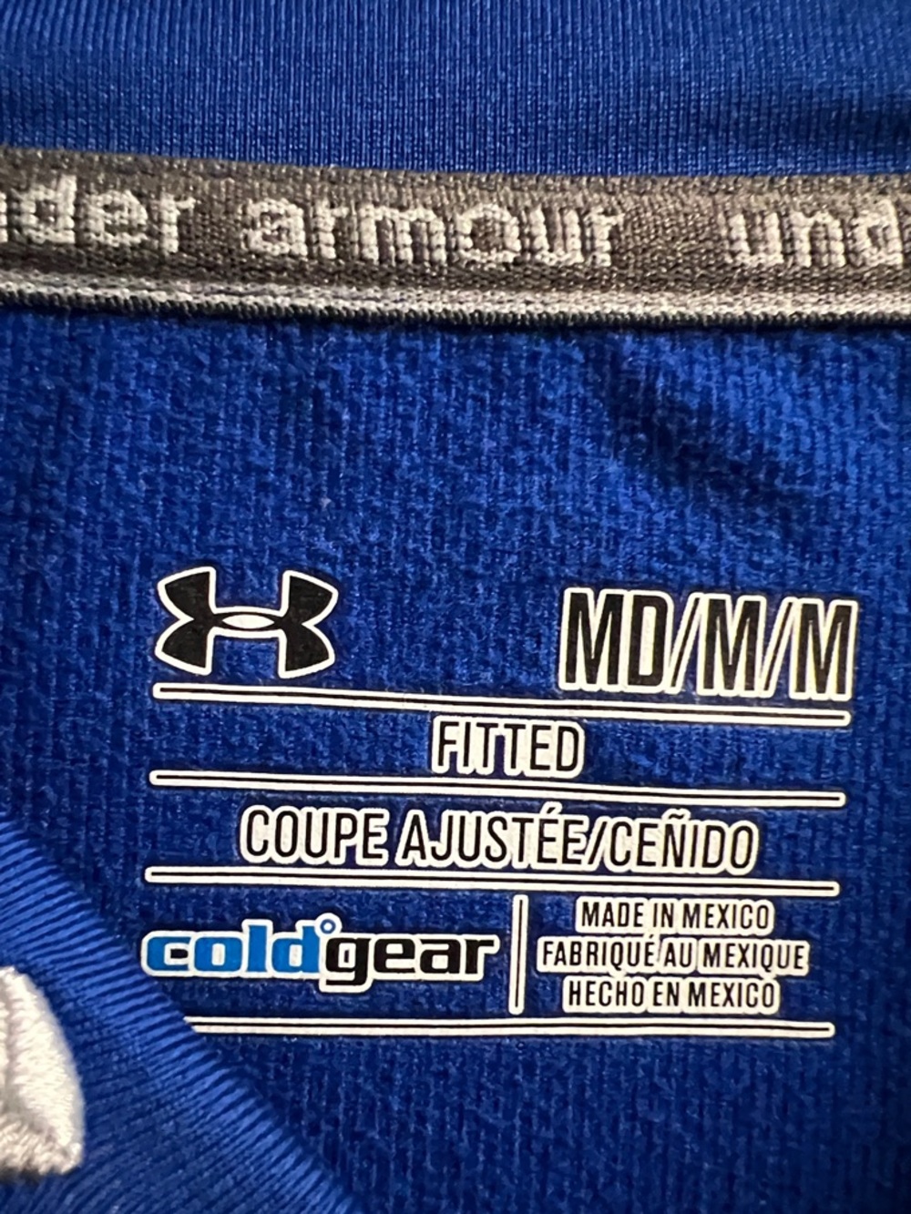Under Armour Bright Blue Performance Long Sleeve Compression Shirt - Picture 3 of 3